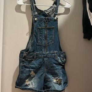 Jean overalls w/ shorts
